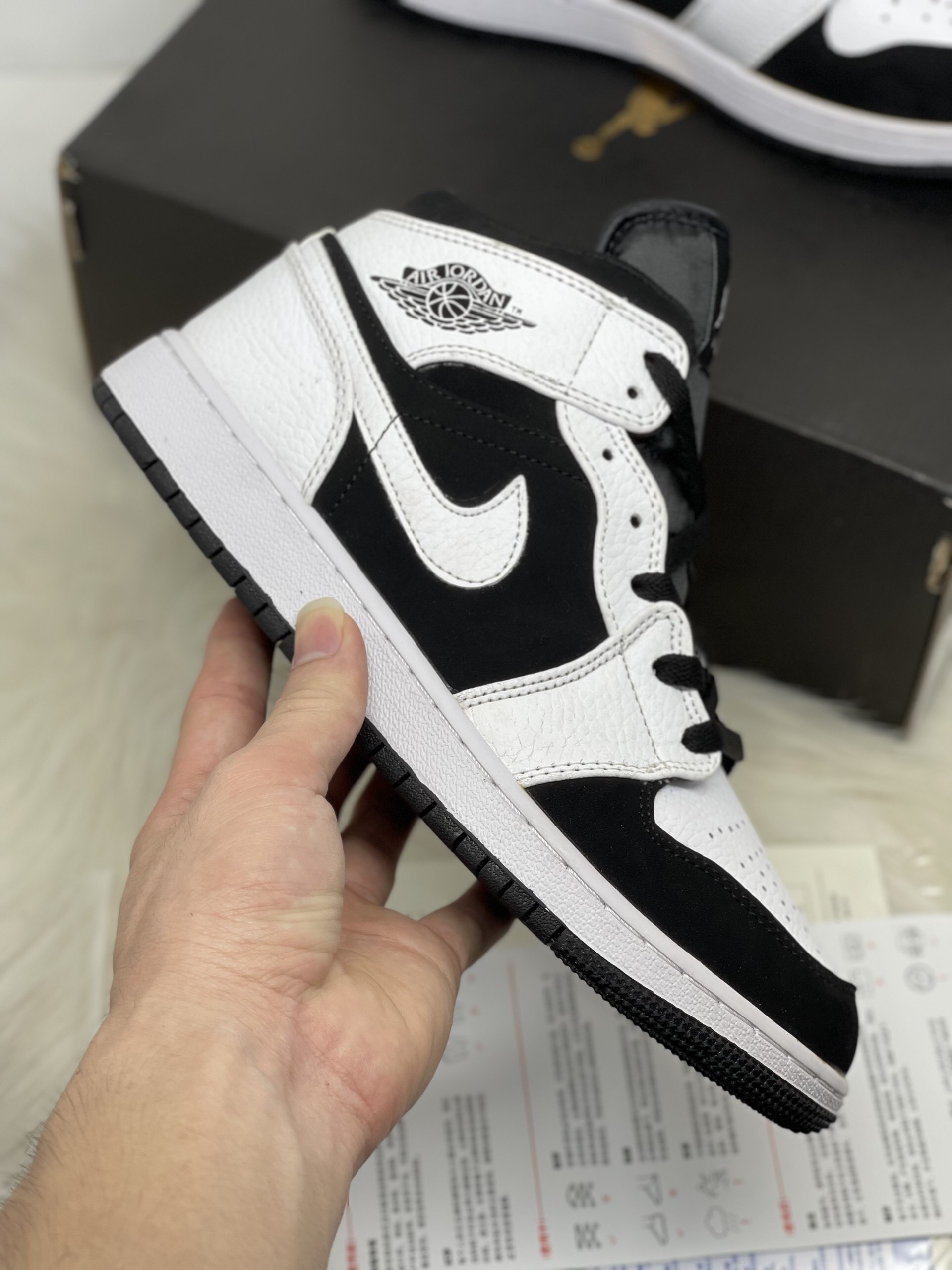 Giày jordan panda Trắng Đen cổ cao,Giày Sneaker Nam Nữ PDTD083