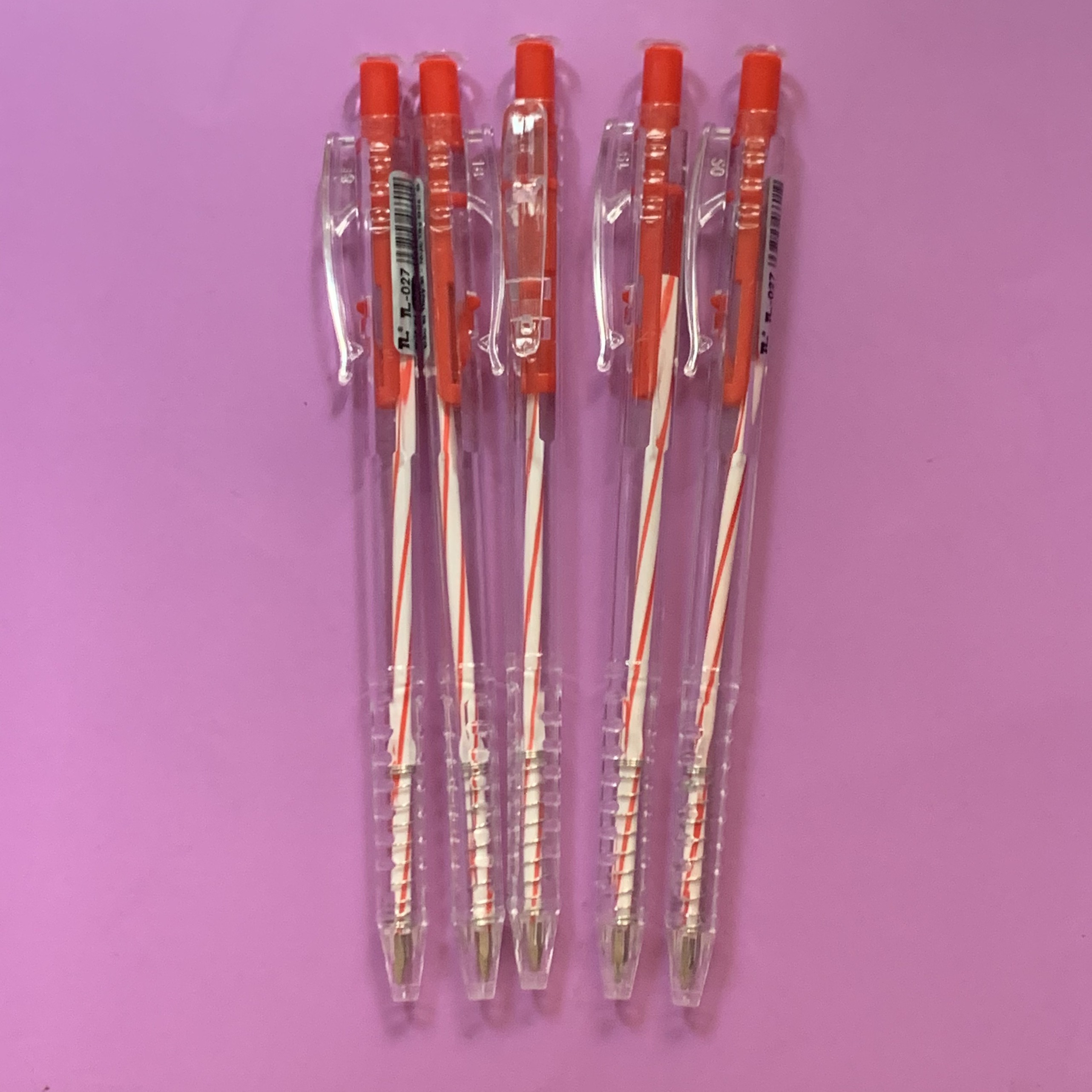 Combo 5 cây bút bi ĐỎ TL-027 Thiên Lộc