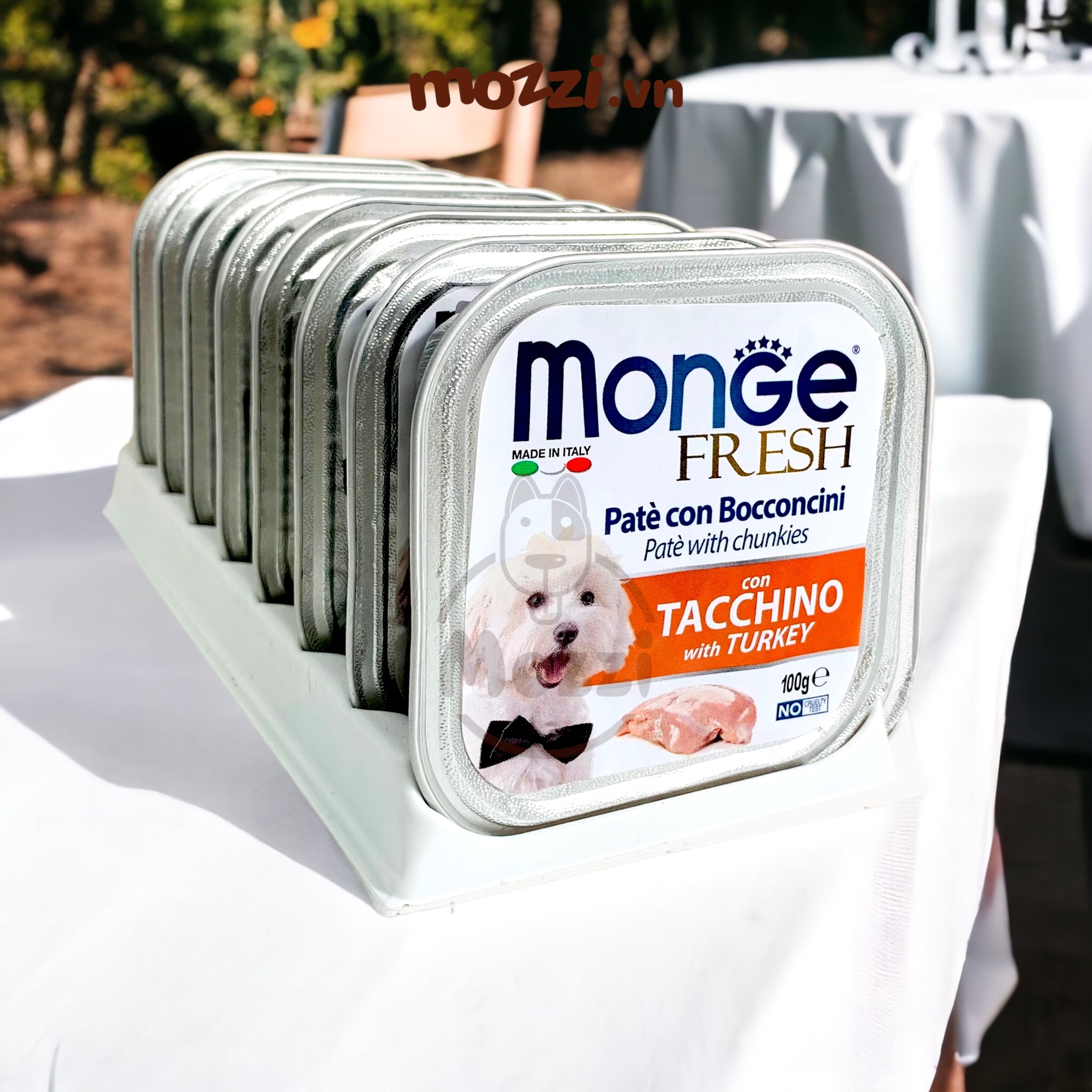 Pate cho chó Monge mix trái cây Hộp 100gr