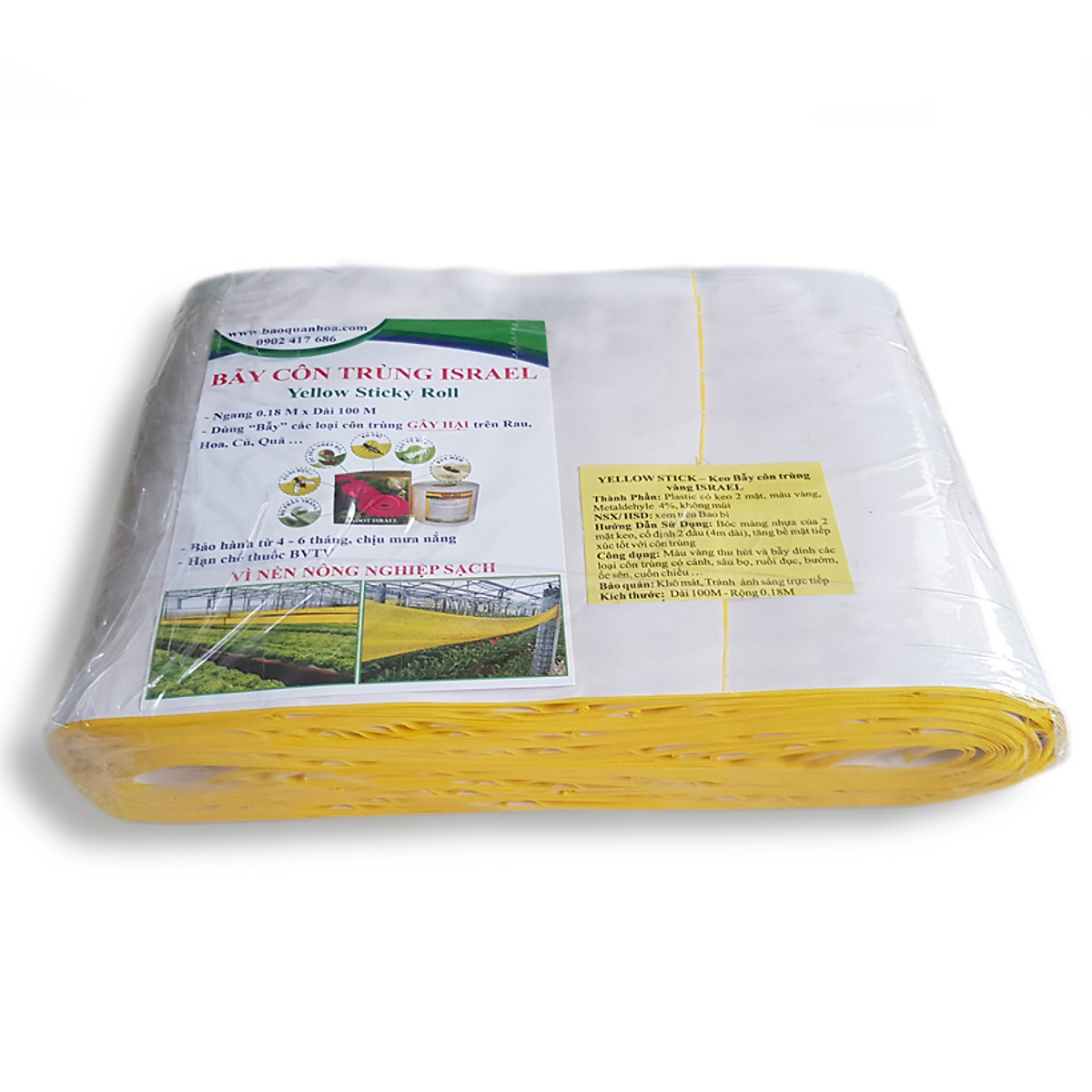 [HCM]Bẫy Ruồi Bằng Keo Dính Vàng Sinh Học Israel Cuộn 10 Mét Trải Nghiệm. Hiệu Sticky Yellow Roll là Keo Dính Vàng 2 Mặt Israel (RỘNG 18CM X DÀI 10M) Nhập Khẩu Israel