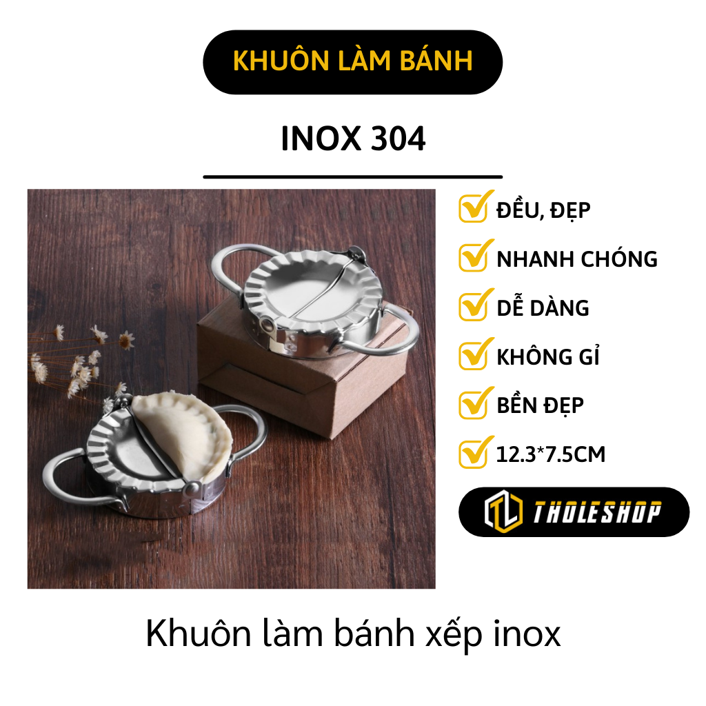 Khuôn làm bánh xếp loại nhỏ - Khuôn làm há sảo, sủi cảo, bột lọc inox tiện lợi - Dụng cụ làm bánh xếp, bột lọc inox