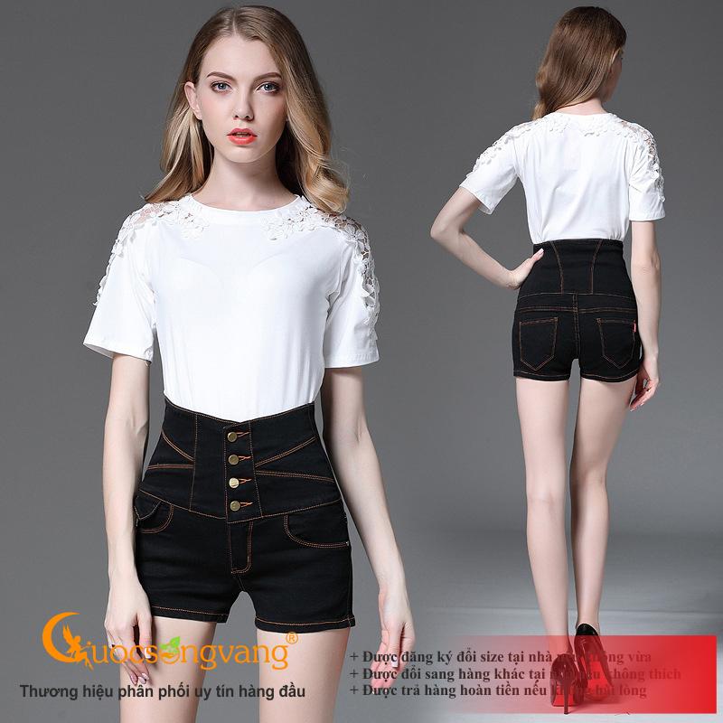 Quần đùi nữ quần đùi jean lưng cao GLQ079 Cuocsongvang