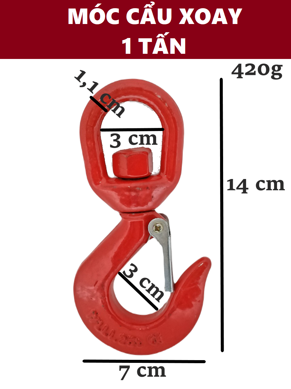 1 Ton Swivel Crane Hook