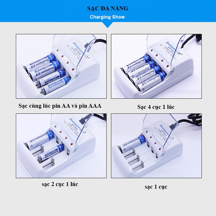 Bộ sạc pin AA/ AAA – Tặng 4 cục pin sạc