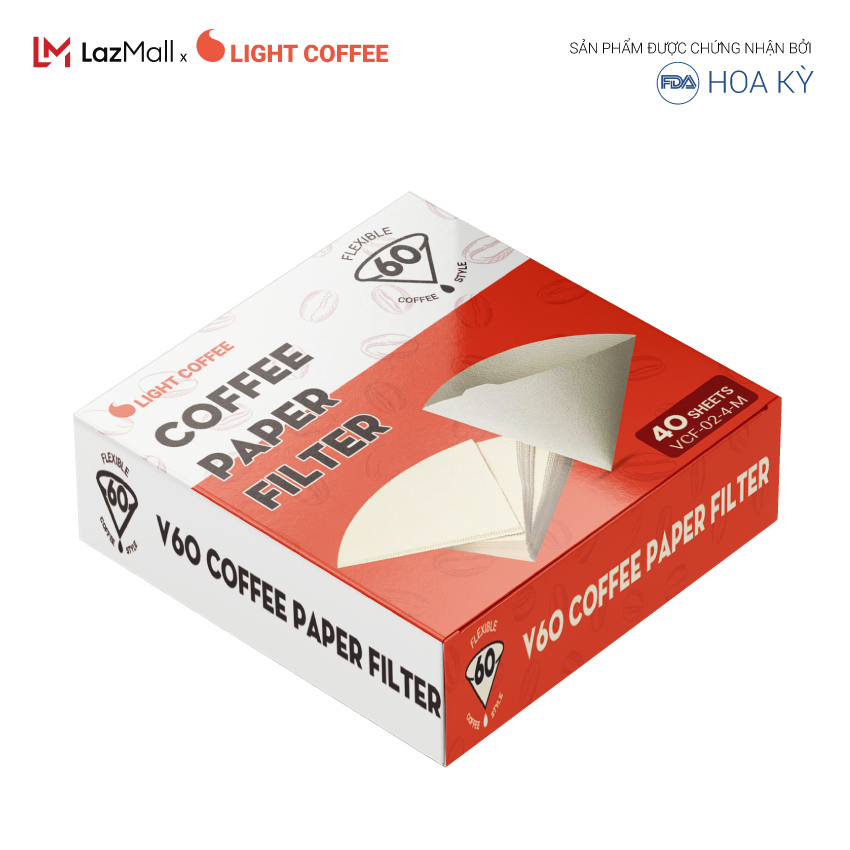 Giấy lọc cà phê 40 cái - LIGHT COFFEE màu trắng