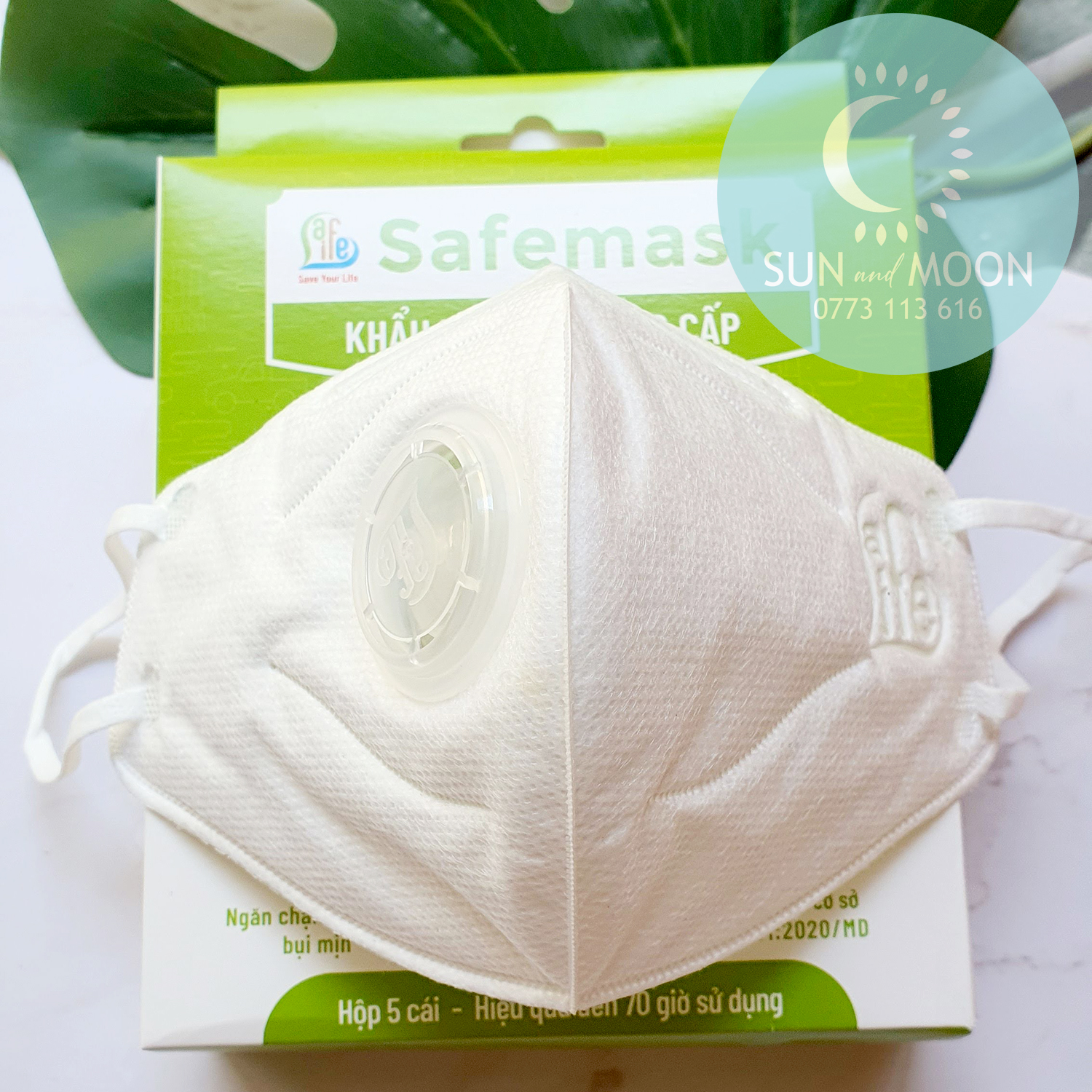[HCM][SAFELIFE VN] Khẩu trang 3D (N96+) TRẮNG CÓ VAN cao cấp chống bụi mịn PM2.5 (Có thể giặt lại) Hộp 05 cái.