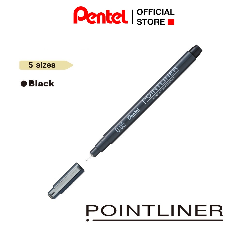 Bút Kỹ Thuật  Đi Nét Phác Họa Chuyên Nghiệp Nhật Bản Pentel Pointliner S20P Với 5 Kích Thước Tùy Chọn - Cam Kết Hàng Chính Hãng