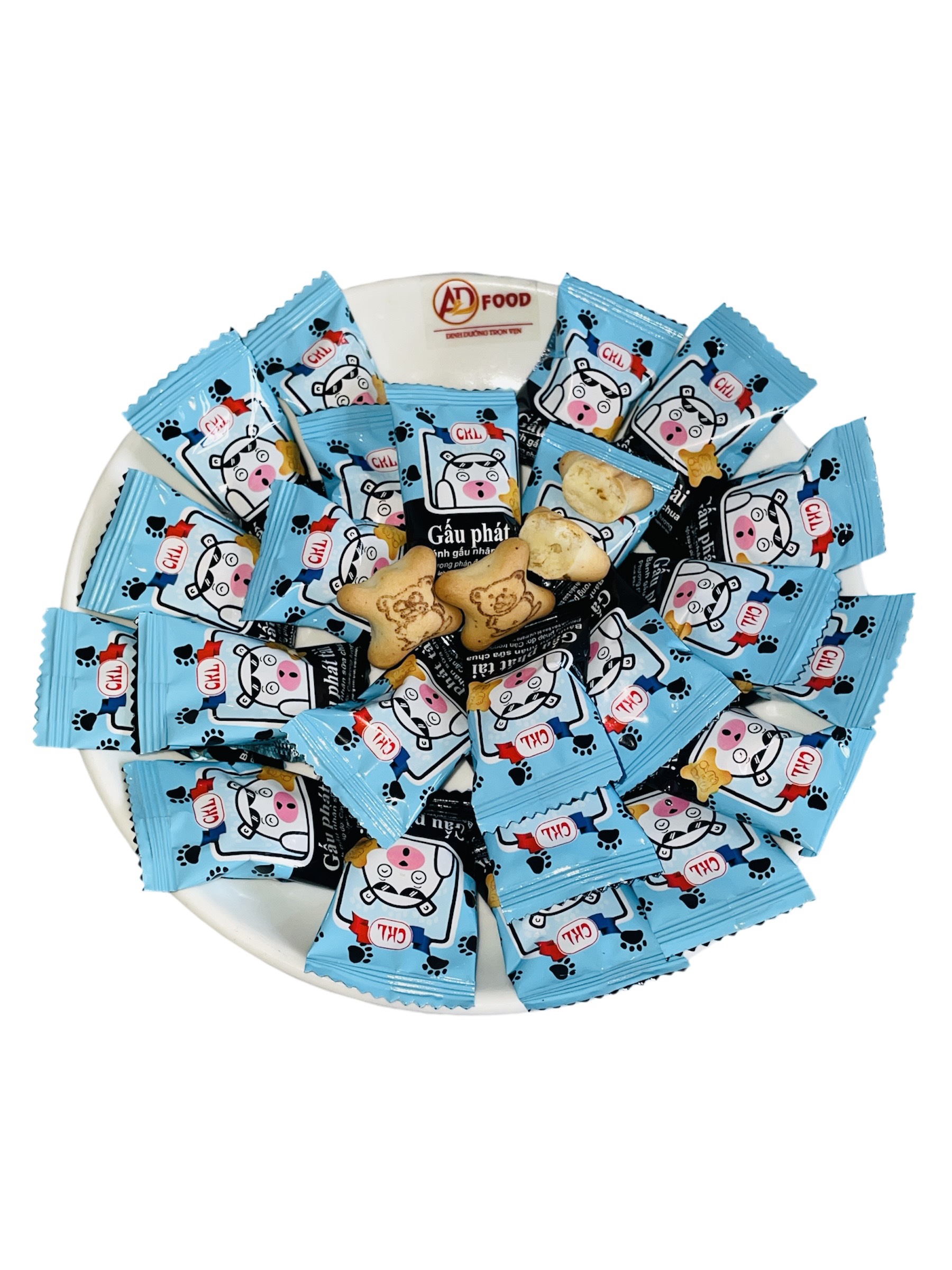 bánh gấu nhân sữa chua gói 313g màu xanh dương