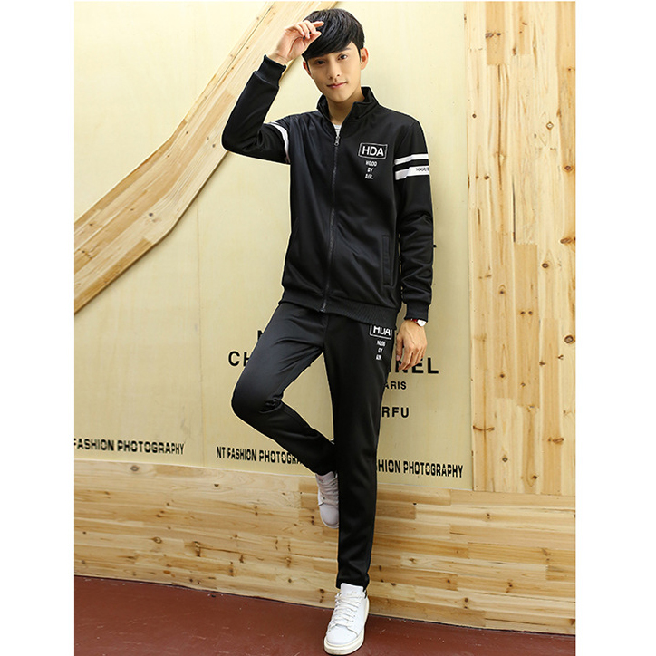 Bộ Quần Áo Nỉ Nam Dài Tay Khóa Kéo Họa Tiết Chữ HDA Mẫu Mới Phong Cách Thời Trang Xưởng May Phong Dũng MQJ 001