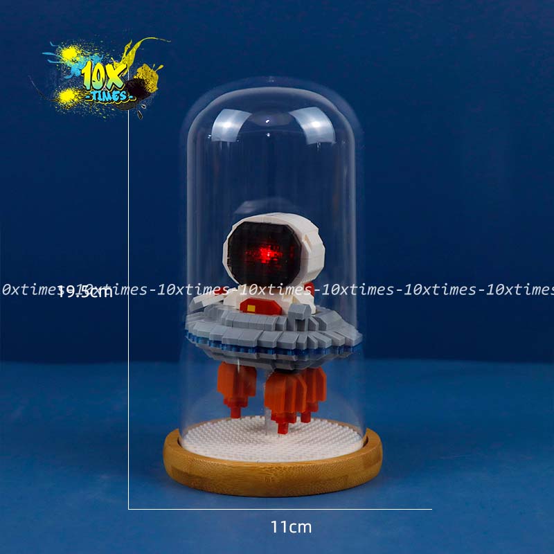 (9 mẫu, lồng kính,đèn led) lego 3d phi hành gia trái đất mặt trăng ngôi sao dễ thương quà tặng sinh nhật bạn gái trai