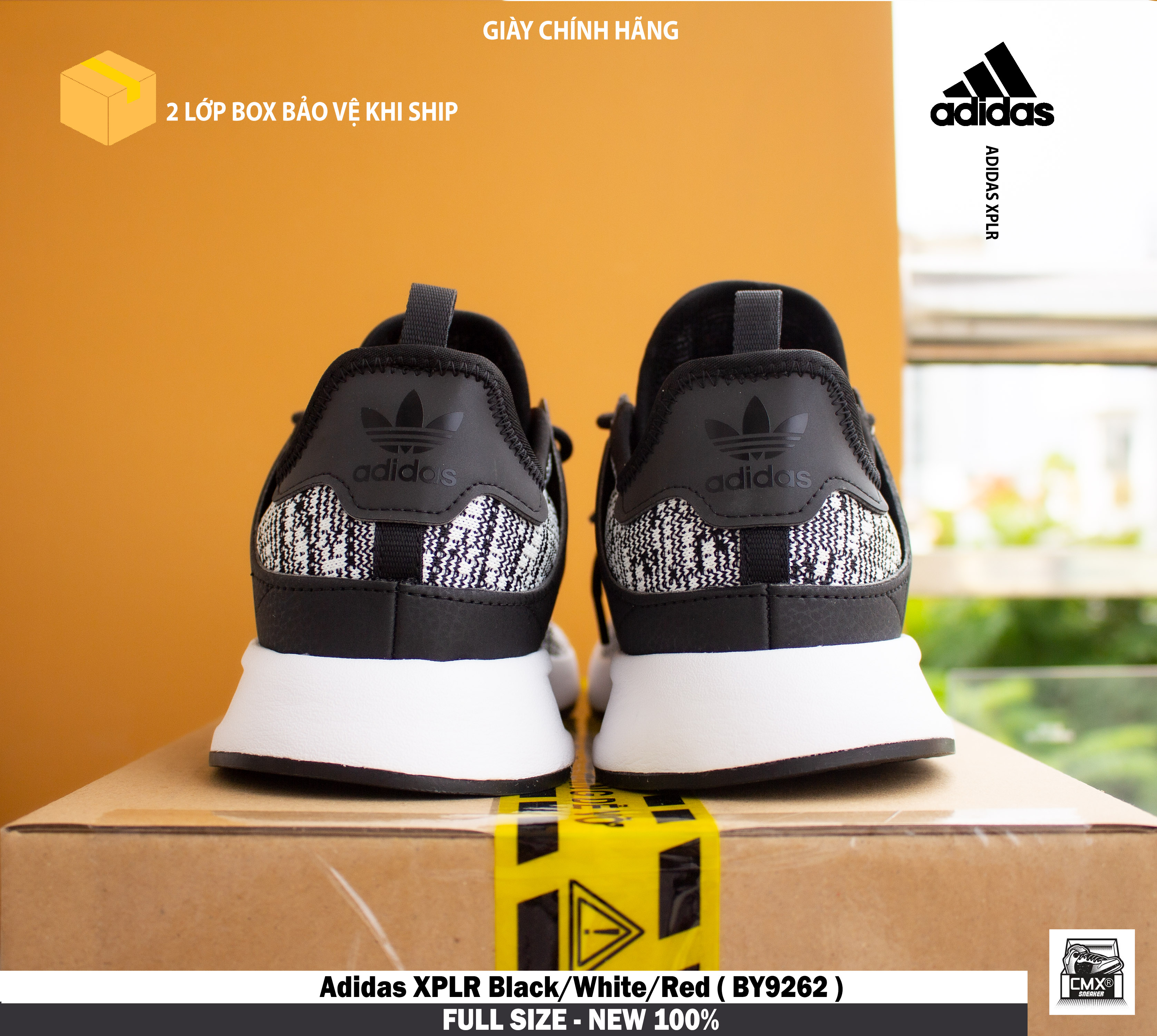 😘 [ HÀNG CHÍNH HÃNG ] Giày Adidas XPLR Black/White/Red ( BY9262 ) - REAL AUTHENTIC 100%