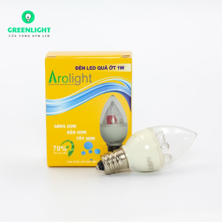 Bộ 6 Bóng Đèn LED Ớt Đổi màu 1W E12 Arolight, trang trí nhà cửa, đèn ngủ
