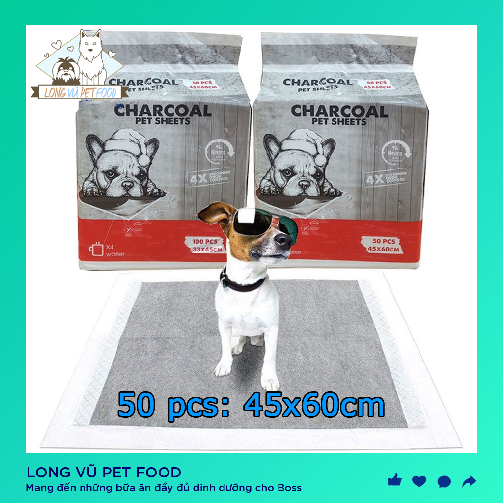 Tấm lót vệ sinh chó mèo than hoạt tính Charcoal - Long Vũ Pet Food