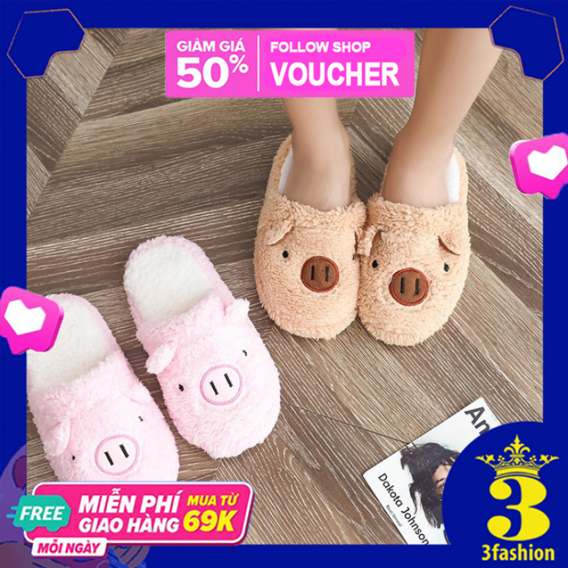 Dép Lông 3Fashion Đi Trong Nhà Nữ Họa Tiết Pé Heo Cực Sinh Stye Hàn Quốc - 3198 giá rẻ