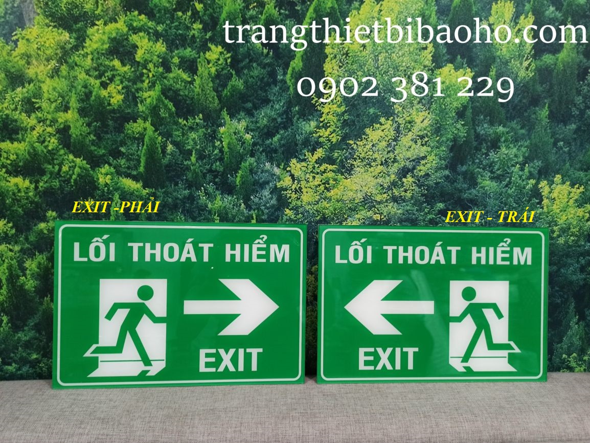 Biển báo mica lối thoát hiểm exit - KT 20 x30cm