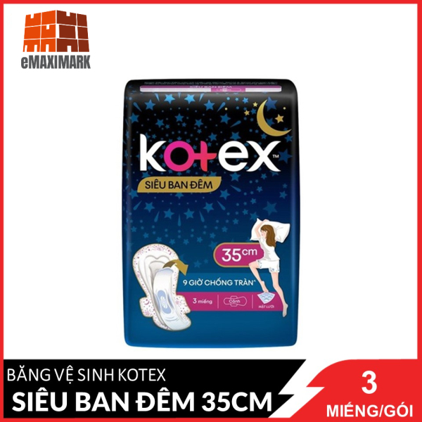 [HCM]Băng vệ sinh Kotex Siêu ban đêm 35cm 3 miếng/gói nhập khẩu