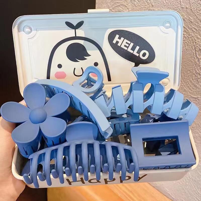 [FREESHIP] Sét 8 kẹp tóc BLUE  Hàn Quốc màu siêu hot năm 2022, MINDU, Kẹp chắc chắn, kiểu dáng đa dạng , dễ dùng tiện dụng cho mọi cô nàng không gây tổn thương tóc.