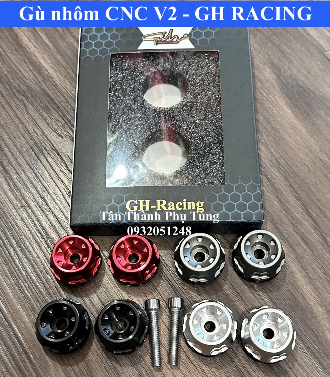 Gù nhôm CNC GH Racing mẫu V2 ( Sơn Q1)