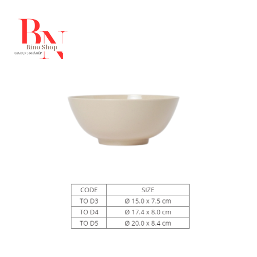 Tô Nhựa Melamine Màu Nâu