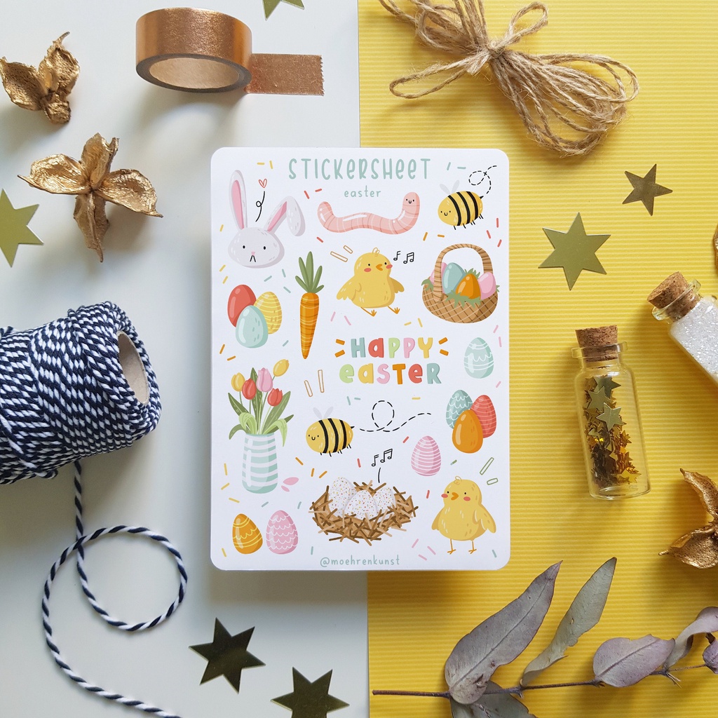 Sticker Sheet EASTER ⭐ Chuyên dán sổ Bullet Journal Stickers, Sticker Phục Sinh, Sticker Ngày Lễ Hội