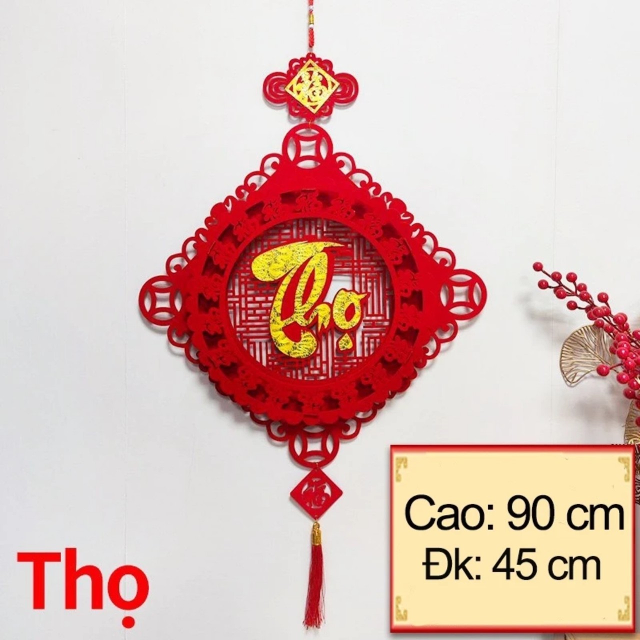 KHÁNH VUÔNG CHỮ PHÚC , LỘC , THỌ , TẾT ( TRANG TRÍ TẾT )
