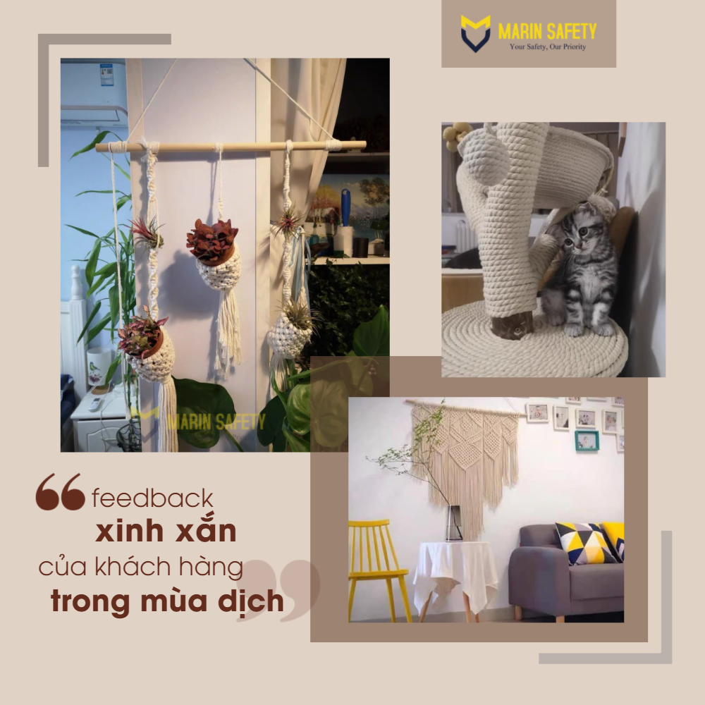 Dây thừng se macrame cotton màu ngà, màu kem (3mm, 4mm, 5mm, 7mm, 10mm)