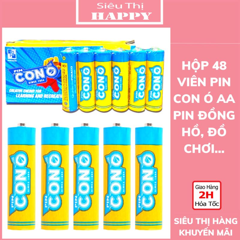 Siêu Thị Happy Hộp 48 viên pin Con Ó AA Pinaco - mẫu mới