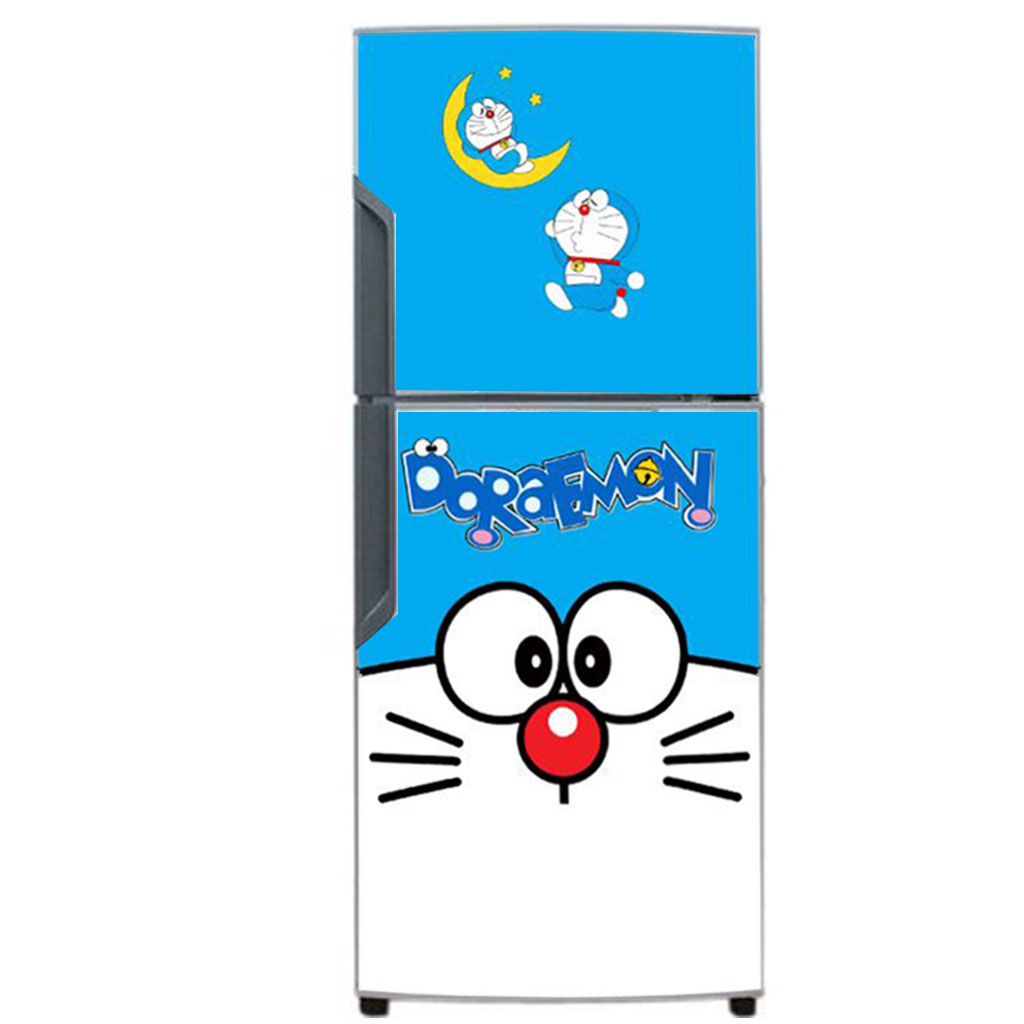 Decal dán trang trí tủ lạnh mẫu Doraemon