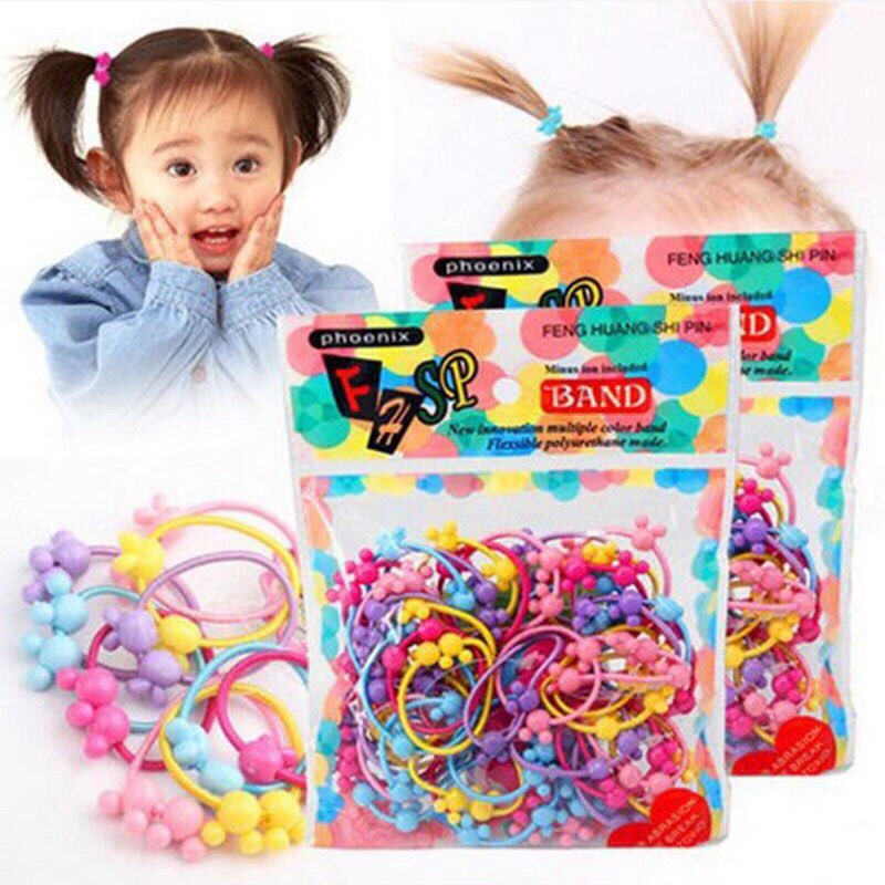 [SET 50] DÂY CHUN DÂY THUN BUỘC TÓC ĐÁNG YÊU CHO BÉ