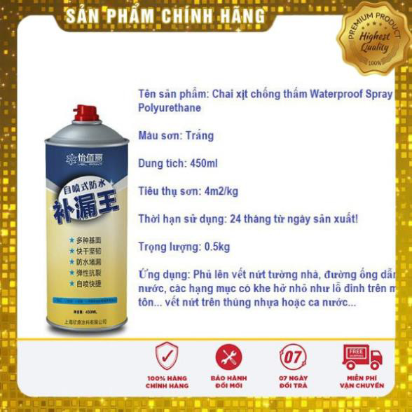 [RẺ VÔ ĐỊCH] Bình xịt chống thấm đa năng - Sơn xịt chống thấm dột Waterproof Spray Polyurethane 450ml