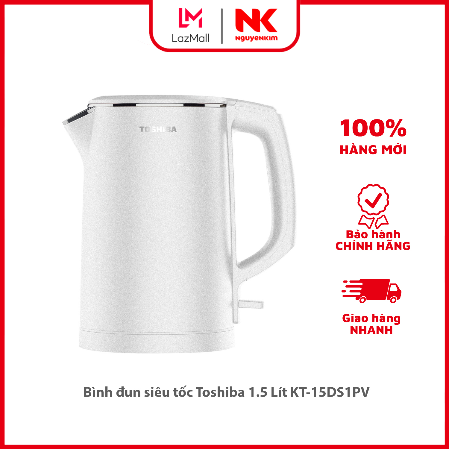 Bình đun siêu tốc toshiba 1.5 lít kt-15ds1pv