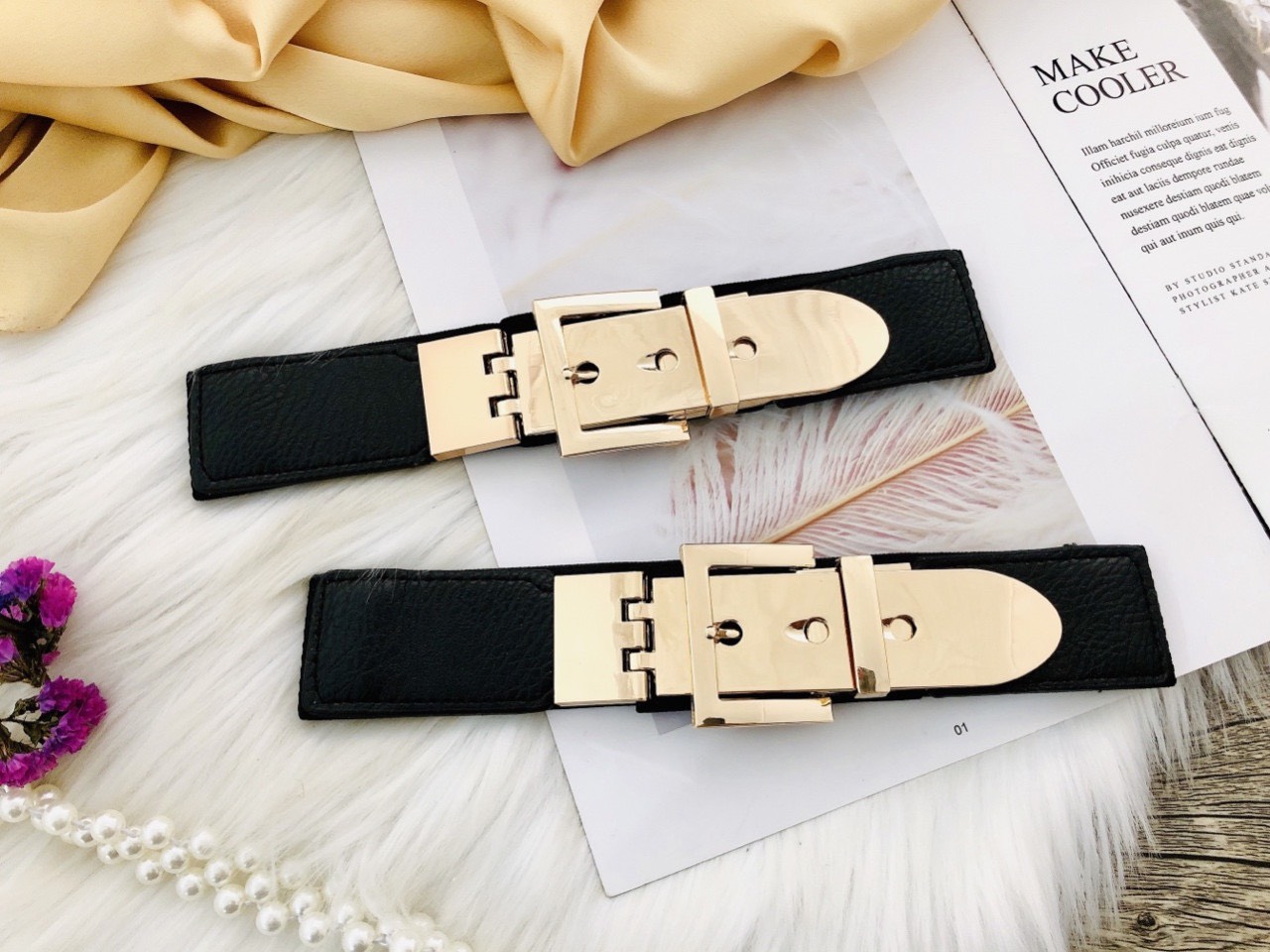 nịt eo belt mặc đầm kim thun 3cm