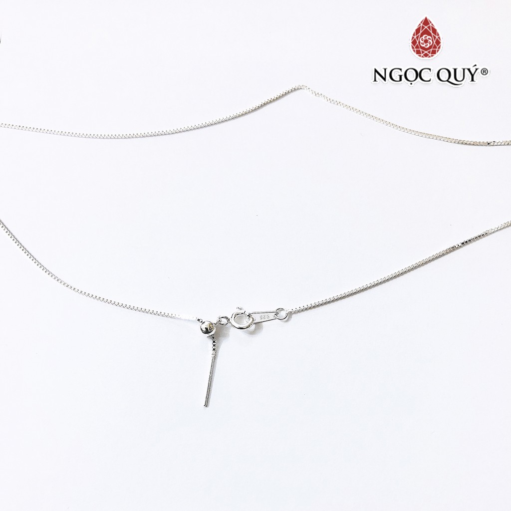 Ngọc quý - dây chuyền bạc xỏ hạt đá loại chốt thẳng