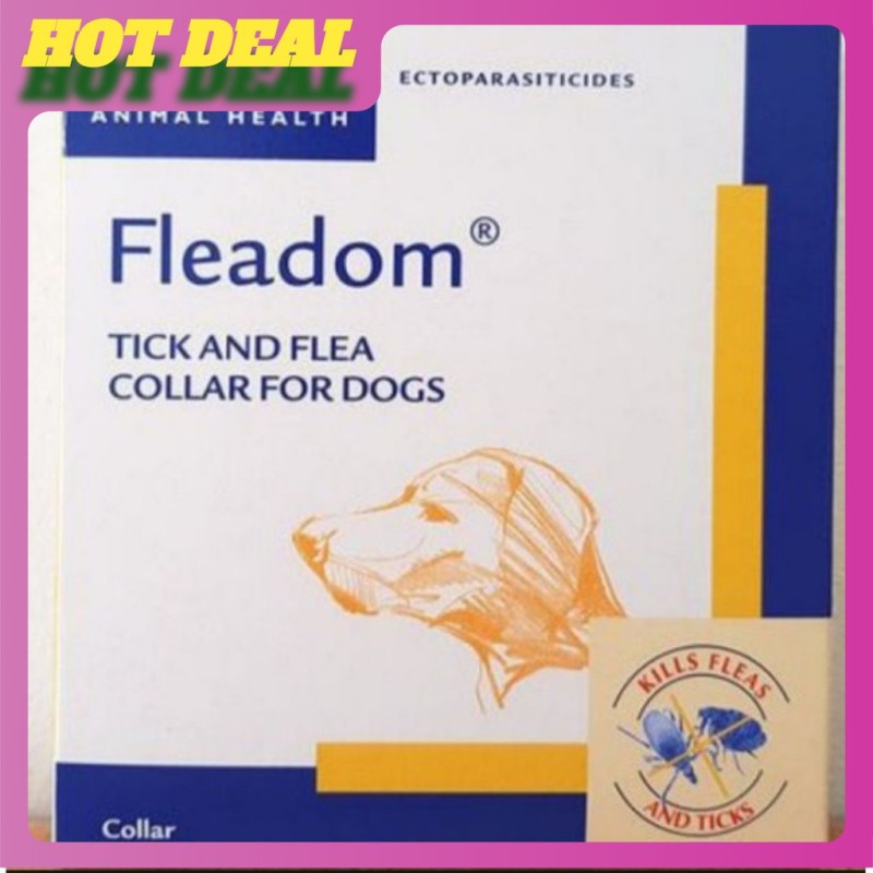 Vòng đeo cổ trị ve và bọ chét cho chó mèo - Nhãn hiệu Fleadom.