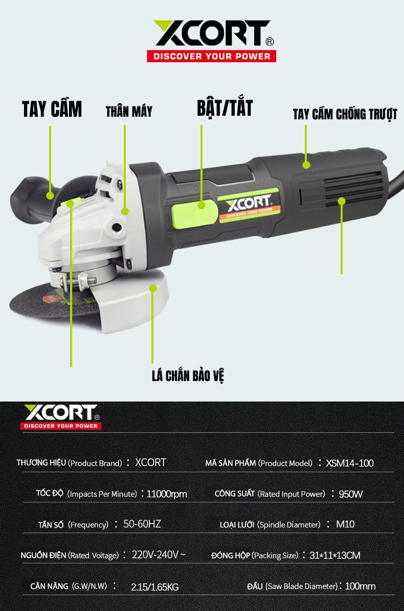 MÁY MÀI CẦM TAY-MÁY CẮT CẦM TAY XCORT [CHÍNH HÃNG]