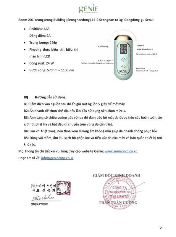 [HCM]Máy triệt lông tai nhà GENIE - Hàn Quốc