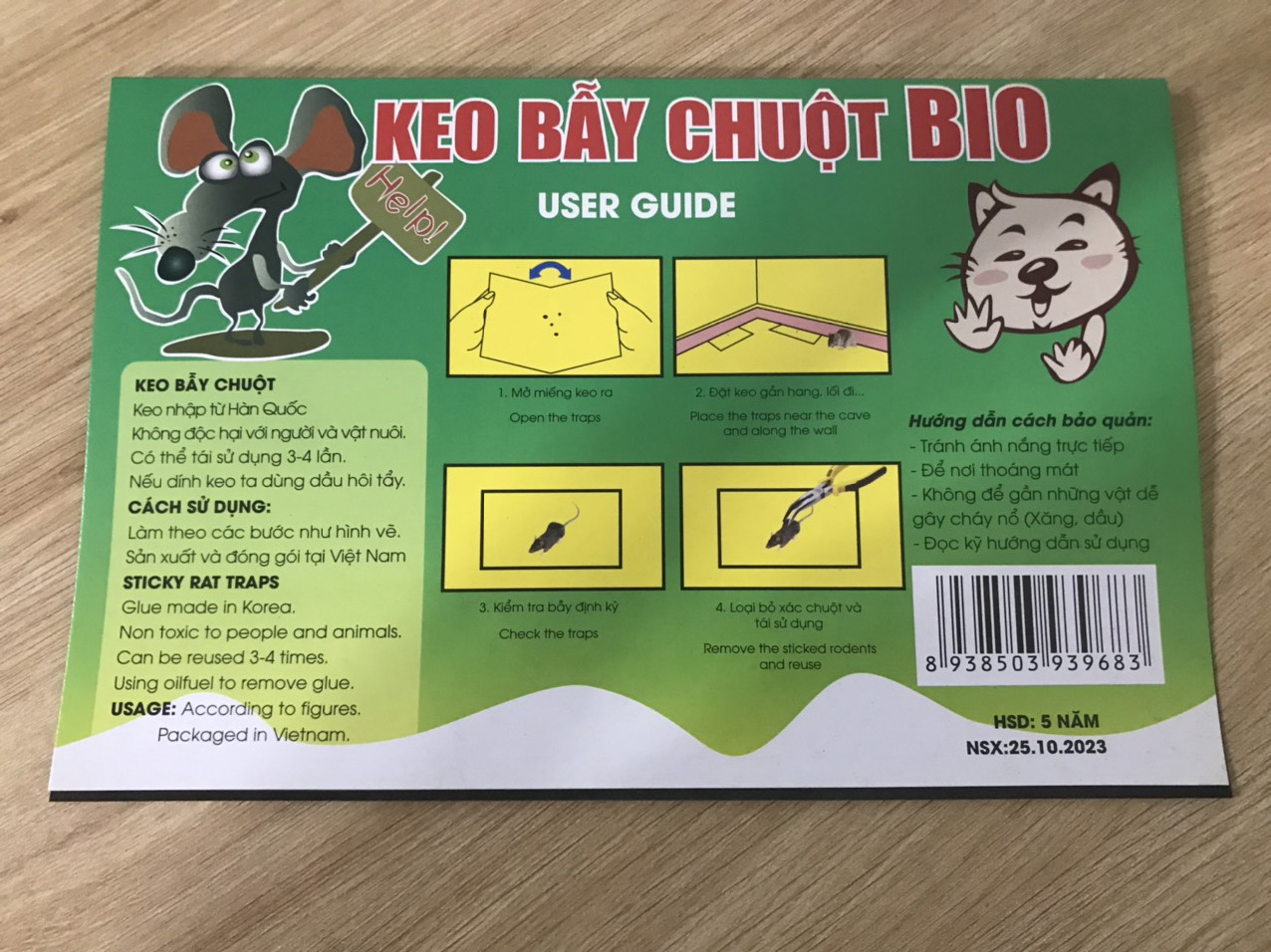 Keo dính chuột keo bẫy chuột miếng dán chuột Bio