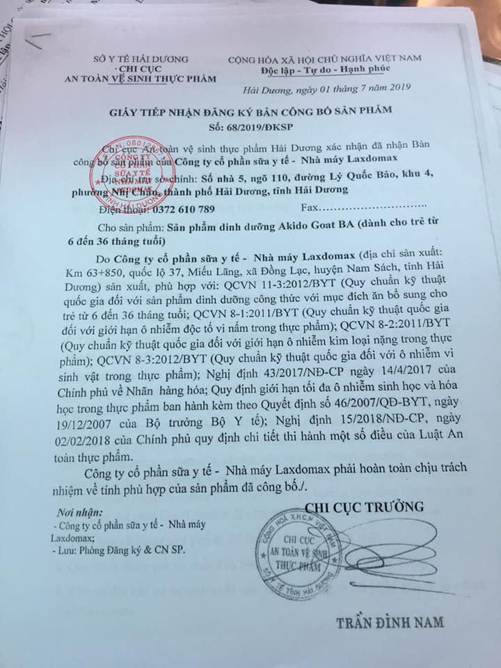 Sữa bột AKIDO BA 900 gr
