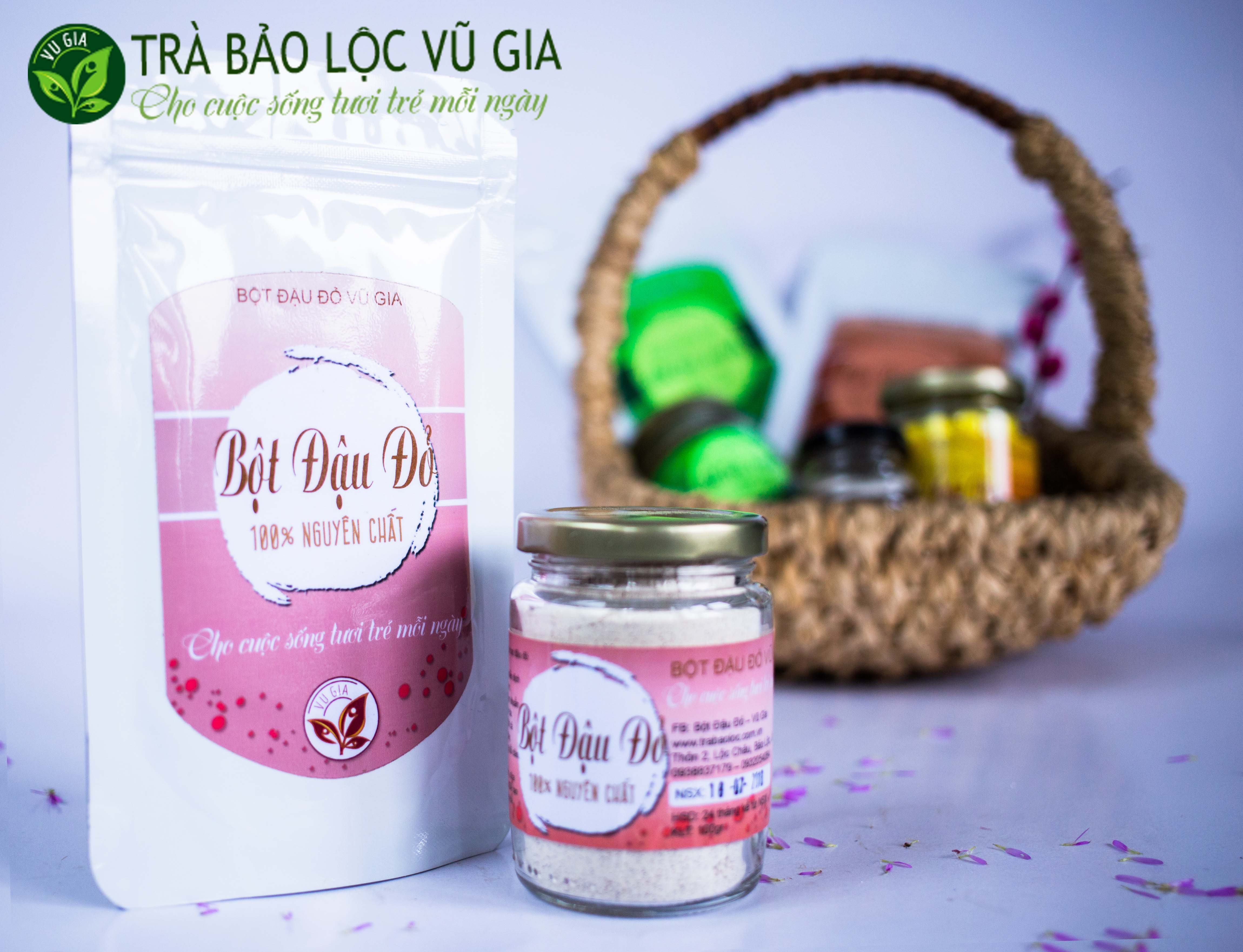 Bột Đậu Đỏ Nguyên Chất 100g( dạng túi) + Tặng Bộ Pha Chế Cute [ Đã được kiểm nghiệm y tế ]