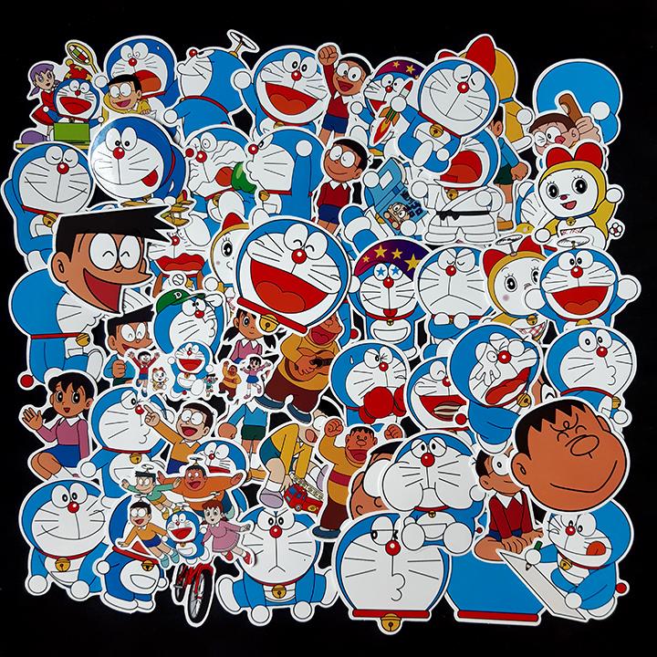 Bộ Sticker dán cao cấp chủ đề DORAEMON - Dùng dán Xe, dán mũ bảo hiểm, dán Laptop…