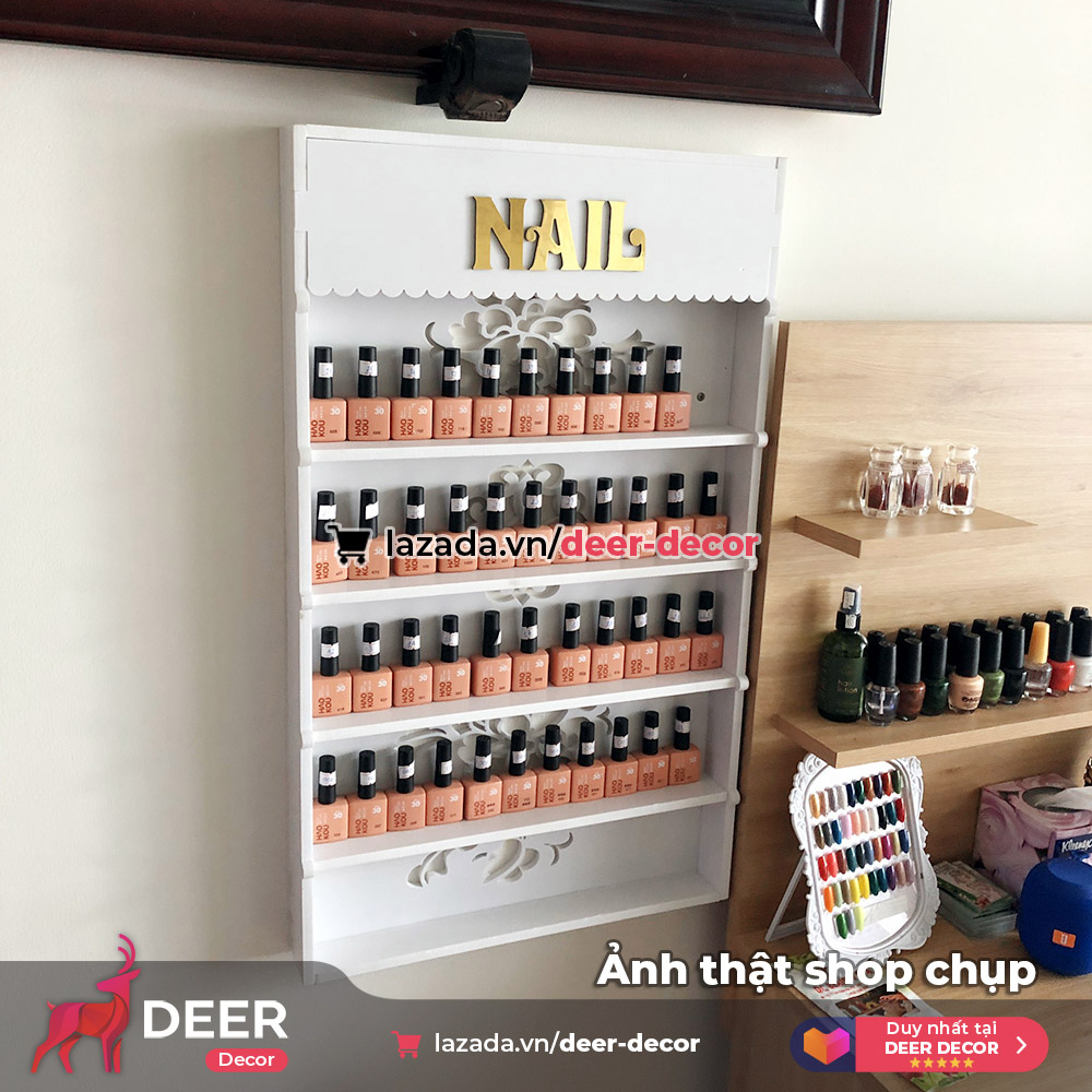 Shelf for Đồ nail. Để water painting hanging wall-deer decor
