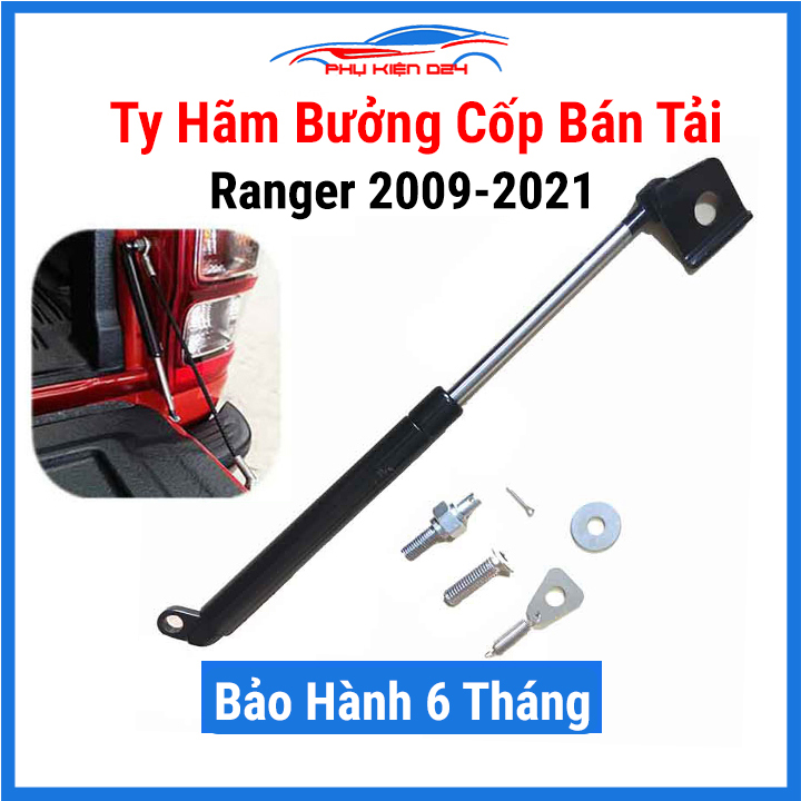 Ty hãm thủy lực mở cốp hạ bưởng thùng cho dòng xe ô tô bán tải Ford Ranger 2009-2021, 2022-2024 kèm phụ kiện lắp