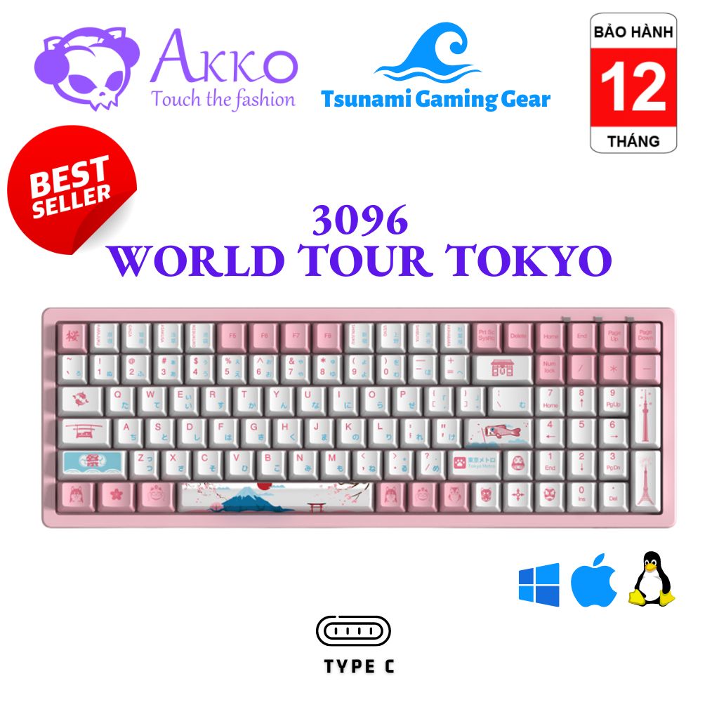 Bàn phím cơ Akko World Tour Tokyo 3087/ AKKO 3096 World Tour Tokyo R2