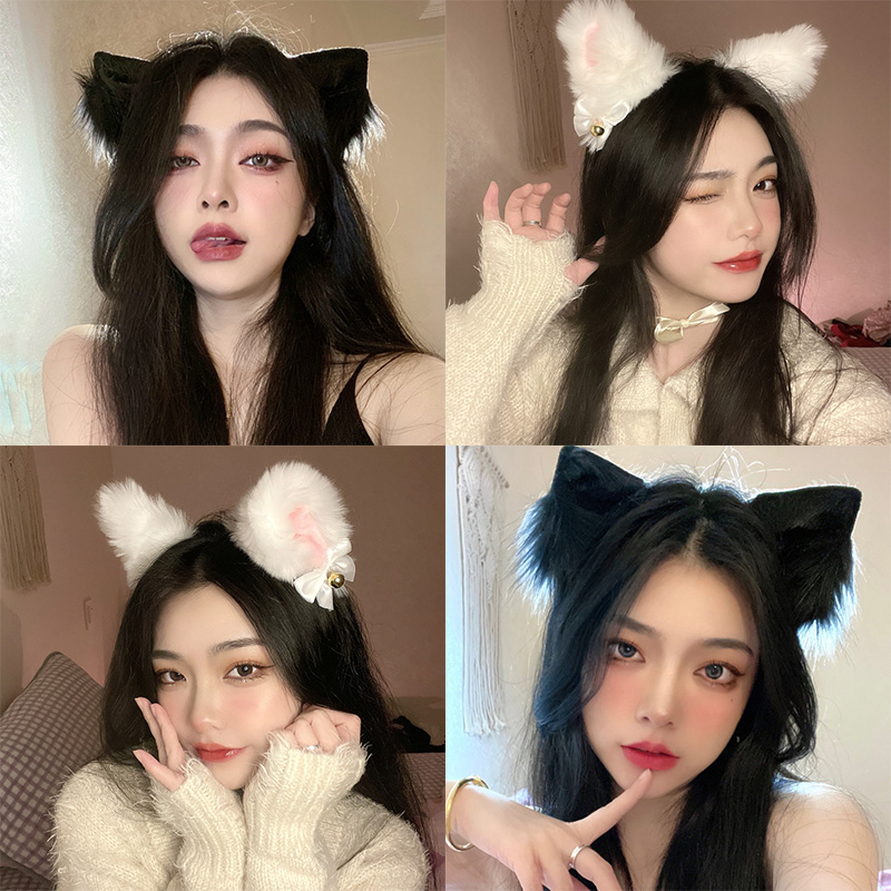 Nhật Bản thời trang băng đô tai mèo thủy triều lưới màu đỏ băng đô mèo tai cáo mũ chụp ảnh mèo người trợ giúp băng đô con thú tai kẹp tóc kẹp tóc