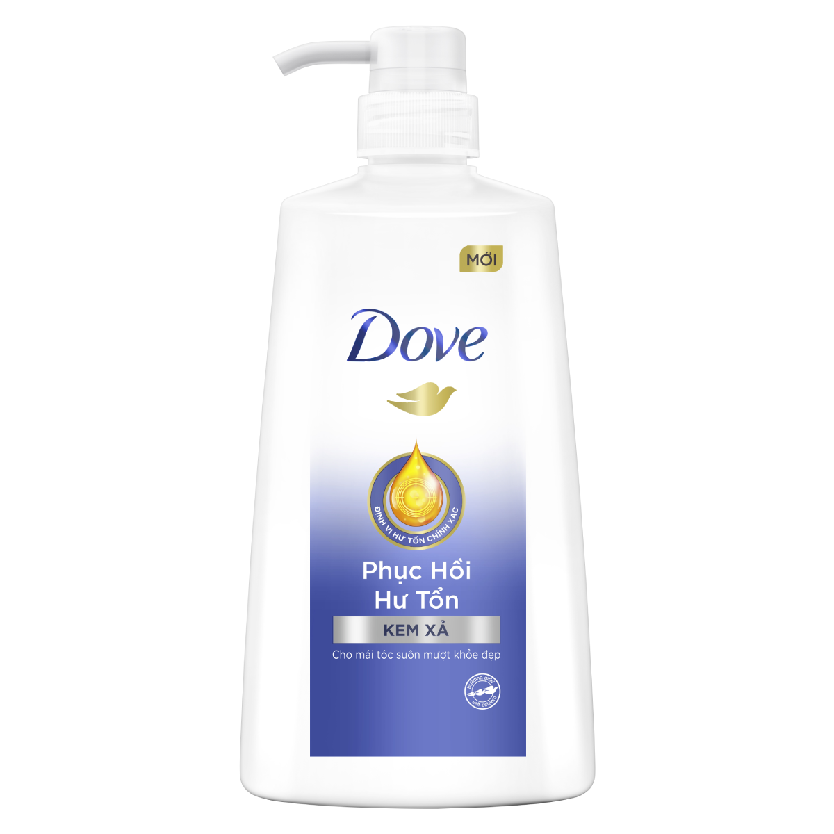 Kem xả phục hồi tóc Dove Phục Hồi Hư Tổn Công nghệ độc quyền Định Vị Hư Tổn Chính Xác cho tóc suôn mượt, khỏe đẹp 610g