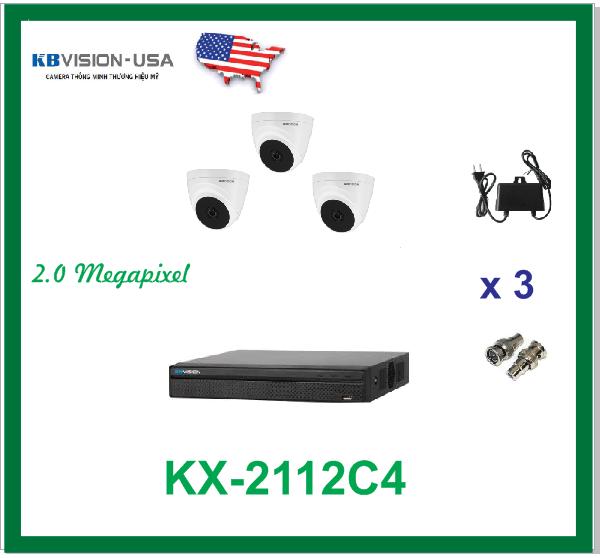 BỘ 3 CAMERA KBVISION KX-2112C4 2.0 MEGAPIXEL