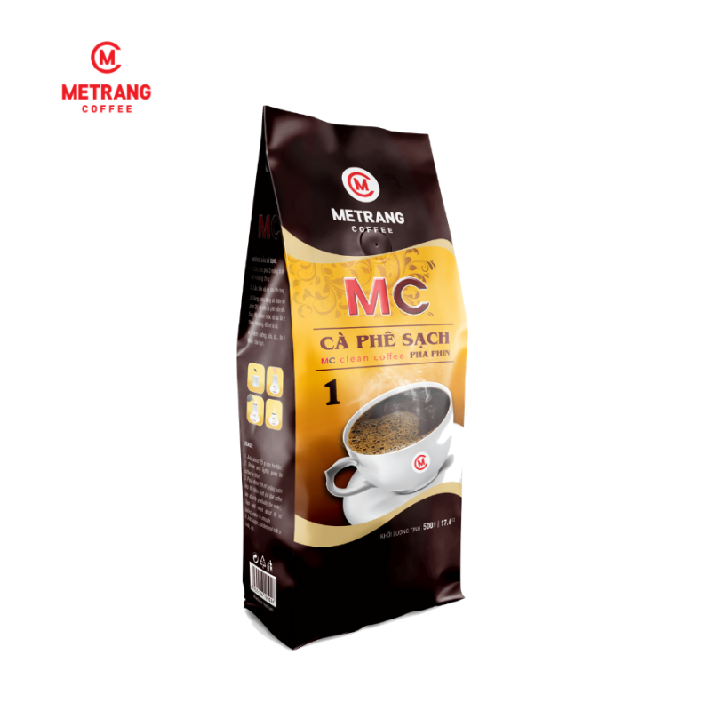 Cà Phê Sạch Mê Trang 1 (MC1) - Túi 500g Cà phê nguyên chất - pha phin