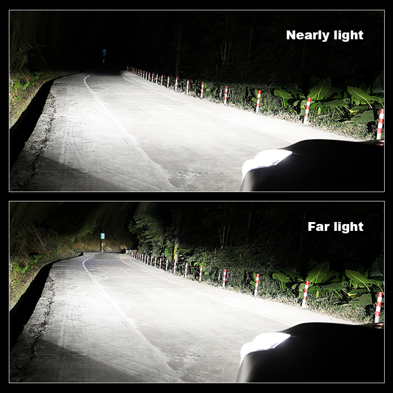 Car LED Headlight Mini Projector Lens Headlight Bulbs 6000K 8000LM