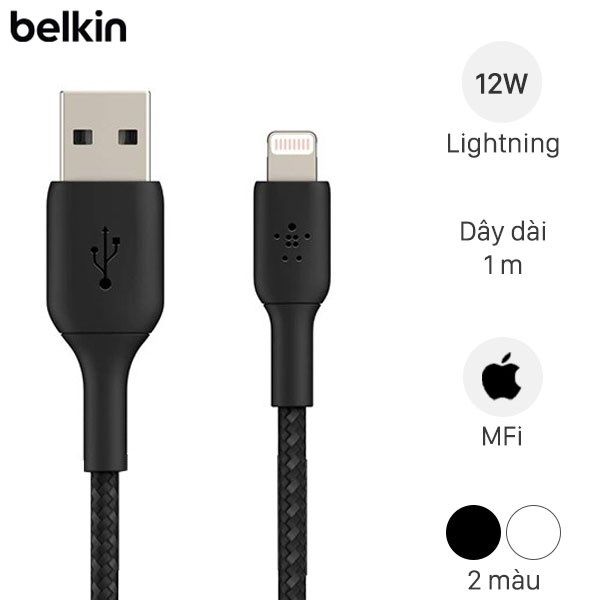 Cáp Lightning MFI 1m Belkin CAA002 ( Like New )