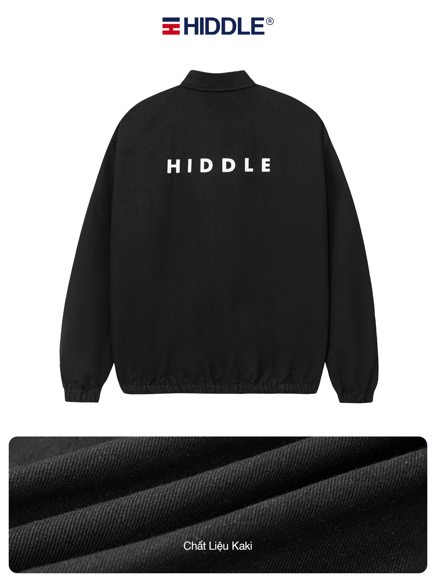 Áo Khoác Kaki Khóa Kéo Basic HIDDLE, Jacket Nam | H02-AK3